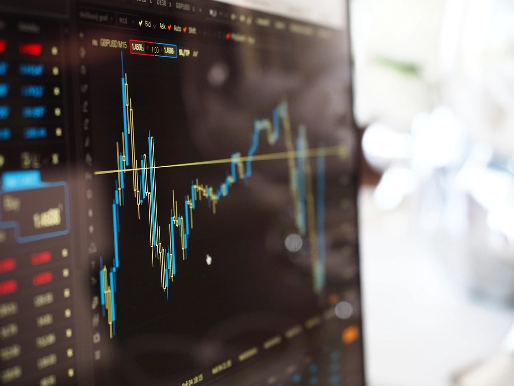 Stock market trading screen showing market data